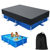 OIOYLEY vista frontal de la funda cubriendo piscina, protegiendo contra suciedad