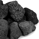 Onlyfire paquete frontal de piedra de lava negra mostrando tamaño y acabado