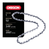 Oregon cadena frontal mostrando formato y ajuste, seguridad mejorada