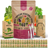 Organo Republic frente del empaque protegiendo semillas y herramientas