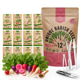 Organo Republic paquete frontal mostrando las 12 variedades y beneficios de cultivo