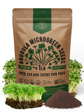 Organo Republic paquete de rúcula frente mostrando bolsa resellable y volumen