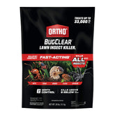 Ortho bolsa frontal mostrando producto para control de césped