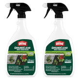 Ortho GroundClear paquete frontal mostrando dos botellas listo para usar, facilita control rápido de malezas