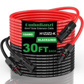 Oududianzi cable solar frontal mostrando paquete y longitud útil