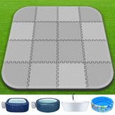 Oyrlize vista frontal del empaque y alfombra protectora para spa, protección visible