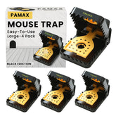PAMAX paquete frontal mostrando 4 trampas y diseño compacto, solución duradera