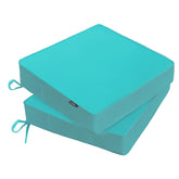 PatioGlow cojin frontal teal mostrando color y acabado resistente al sol