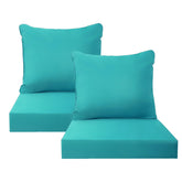 PatioGlow vista frontal del cojín teal mostrando su color y forma para confort