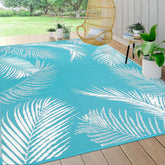 Pauwer alfombra frontal 8x10 color teal, mejora visual del patio