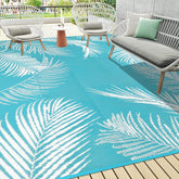 Pauwer alfombra frontal hoja teal mostrando diseño y beneficio decorativo