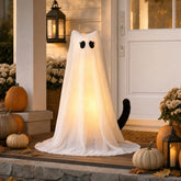 PEJOURI vista frontal del fantasma gato ilumina bienvenida