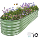 Permade vista frontal de la jardinera elevada que maximiza espacio de cultivo