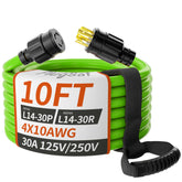 PlugSaf vista frontal del cable generador con conectores seguros