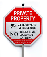 Poicrm vista frontal del cartel octogonal mostrando mensaje claro y protección