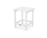 POLYWOOD mesa lateral frontal blanca mostrando diseño elegante y durable