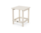 Polywood mesa lateral frontal en color Sand, durabilidad visible