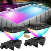 Pooldecor foco frontal montado en borde aporta ambiente nocturno