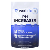 PoolFix cubeta frontal mostrando el envase resellable y fácil dosificación