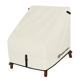 Porch Shield funda frontal beige protegiendo silla con aspecto limpio