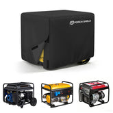 Porch Shield vista frontal de la funda protegiendo un generador, resistencia al clima