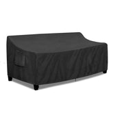 PureFit vista frontal de la funda protegiendo sofá 3 plazas, protección total