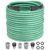 Purilitzs manguera 100FT vista frontal mostrando longitud y color mint green para alcance ampliado