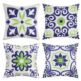 Pyonic fundas frontal color azul marino y verde mostrando diseño boho floral