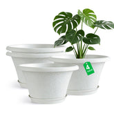 Quarut vista frontal del pack de 4 macetas elegante y resistente