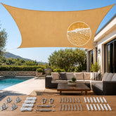 Quictent toldo frontal mostrando cobertura amplia y sombra fresca