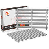 QuliMetal vista frontal del juego de rejillas como reemplazo duradero para Weber