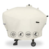 QuliMetal funda frontal cubriendo parrilla Camp Chef 24 para protección completa