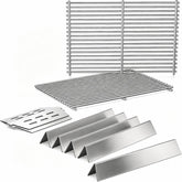QuliMetal rejillas frontal mostrando el encaje y protección de quemadores