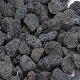 Rahato bolsa frontal 10 lb mostrando piedras volcánicas negras, apariencia profesional