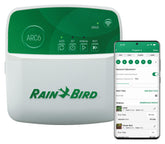 Rain Bird vista frontal del ARC6 mostrando diseño y control fácil