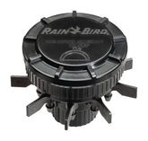 Rain Bird vista frontal del manifold mostrando nueve puertos y estructura robusta
