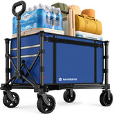 Raynesys vista frontal del carrito plegable mostrando capacidad y estructura