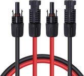 Renogy cable con conectores macho y hembra mostrando acabado robusto y conexión segura