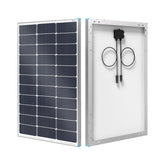 Renogy panel frontal 100W mostrando diseño compacto y alto rendimiento