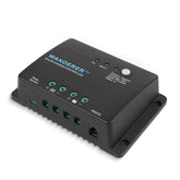 Renogy Wanderer Li vista frontal mostrando conexiones y beneficio de control seguro