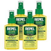 Repel frontal pack de 4 mostrando envases prácticos y protección confiable