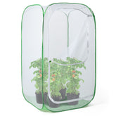 RESTCLOUD vista frontal del cubridor desplegado protegiendo plantas