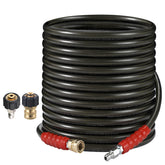 RIDGE WASHER manguera frontal enrollada mostrando longitud y robustez