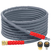 RIDGE WASHER manguera frontal y embalaje, muestra durabilidad inmediata