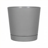 Root & Vessel maceta frontal 12" gris brillante mostrando diseño moderno y protección