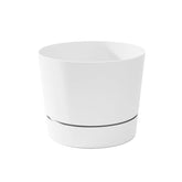 Root & Vessel vista frontal de la maceta blanca mate, elegante y minimalista