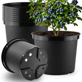 RooTrimmer vista frontal del paquete de 10 macetas, solución práctica para múltiples plantas