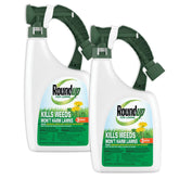 Roundup frente del producto mostrando envases y marca para control rápido de malezas