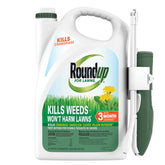 Roundup botella frontal mostrando formato 1.33 gal y aplicación fácil