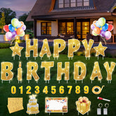 Rtshuok letrero frontal "Happy birthday" visible y atractivo